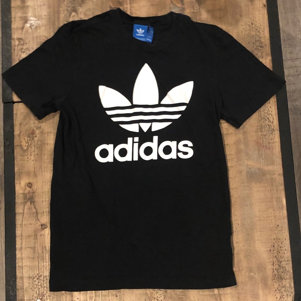 Black Adidas trefoil shirt